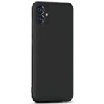 Back Cover for Samsung Galaxy M04 | F04 | A04e | Ultra Slim Soft Rubberised Case | Inner Velvet Fabric Lining | Matte Silicone Flexible Mobile Case | Camera Protection - Black - Image 5