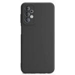 kelpuj for Samsung Galaxy A33 5G Ultra Slim Soft Rubberised Back Cover Inner Velvet Fabric Lining Matte Silicone Flexible Camera Protection Back Case - Black - Image 3