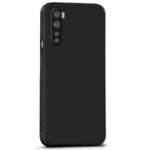 Back Cover for 1+ OnePlus Nord | Ultra Slim Soft Rubberised Case | Inner Velvet Fabric Lining | Matte Silicone Flexible Mobile Case | Camera Protection - Black - Image 5