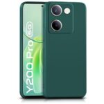 Back Cover for Vivo Y200 Pro 5G | Y300 Plus 5G | Ultra Slim Soft Rubberised Case | Inner Velvet Fabric Lining | Matte Silicone Flexible Mobile Case | Camera Protection - Green