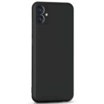 Back Cover for Samsung Galaxy M04 | F04 | A04e | Ultra Slim Soft Rubberised Case | Inner Velvet Fabric Lining | Matte Silicone Flexible Mobile Case | Camera Protection - Black - Image 4