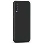 Ultra Slim Soft Rubberised Back Cover Case for Samsung Galaxy A50 | A50s | A30s | Inner Velvet Fabric Lining | Matte Silicone Flexible Camera Protection Back Cover - Black - Image 3