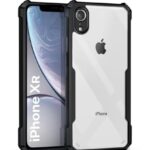 Shock Proof Clear Back Cover Case Mobile Cover for Apple iPhone XR (Hard | Hybrid PC + TPU | Full Armour Device & Camera Protection | Black)