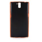 Premium Handmade Weathered Leather Texture Collection Back Case Cover for OnePlus One 1+1 (Textured Orange) - Image 2
