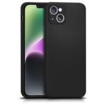 Back Cover for Apple iPhone 14 Plus | Ultra Slim Soft Rubberised Case | Inner Velvet Fabric Lining | Matte Silicone Flexible Mobile Case | Camera Protection - Black