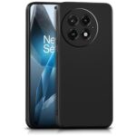 Back Cover for 1+ OnePlus 13 5G | Ultra Slim Soft Rubberised Case | Inner Velvet Fabric Lining | Matte Silicone Flexible Mobile Case | Camera Protection - Black