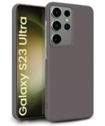 Slim Frameless Back Cover for Samsung Galaxy S23 Ultra 5G | Ultra Thin Lightweight Design & Camera Protection | Soft Matte Silicone Flexible Mobile Case (Grey)