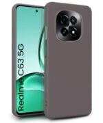 Slim Frameless Back Cover for Realme C63 5G | Ultra Thin Lightweight Design & Camera Protection | Soft Matte Silicone Flexible Mobile Case (Grey)