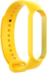 Replacement Strap Wristband for Mi Band 5 Smartwatch | Soft Silicone Matte Sport Wristband Accessory Flexible Bracelet Compatible with Xiaomi Mi Band 5  Yellow