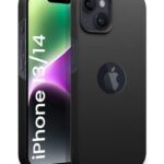 Slim Frameless Back Cover for iPhone 13 | iPhone 14 | Ultra Thin Lightweight Design & Camera Protection | Soft Matte Silicone Flexible Mobile Case (Black)