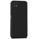 Ultra Slim Soft Rubberised Back Case Cover for Samsung Galaxy A22 5G | F42 5G | Inner Velvet Fabric Lining | Matte Silicone Flexible Camera Protection Back Cover - Black - Image 4