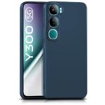 Back Cover for Vivo Y300 5G | Ultra Slim Soft Rubberised Case | Inner Velvet Fabric Lining | Matte Silicone Flexible Mobile Case | Camera Protection  Blue