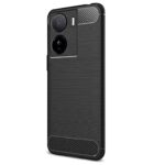 Ultra Slim Soft Rubberised Back Cover for iQOO Z7 5G | iQOO Z7s 5G | Shock Proof Brushed Carbon Fibre Texture Silicone Flexible Camera Protection Back Case ? Black - Image 7