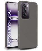 kelpuj Slim Frameless Back Cover for Oppo Reno 12 5G | Ultra Thin Lightweight Design & Camera Protection | Soft Matte Silicone Flexible Mobile Case (Grey)