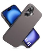 Slim Frameless Back Cover for iPhone 16 | Ultra Thin Lightweight Design & Camera Protection | Soft Matte Silicone Flexible Mobile Case (Grey) - Image 5