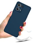 kelpuj Ultra Slim Soft Rubberized Back Cover Inner Velvet Fabric Lining Matte Silicone Flexible Camera Protection Back Cover for Oppo F21 Pro 4G (Blue) - Image 7