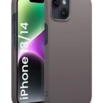 Slim Frameless Back Cover for iPhone 13 | iPhone 14 | Ultra Thin Lightweight Design & Camera Protection | Soft Matte Silicone Flexible Mobile Case (Grey)