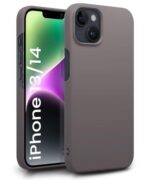 Slim Frameless Back Cover for iPhone 13 | iPhone 14 | Ultra Thin Lightweight Design & Camera Protection | Soft Matte Silicone Flexible Mobile Case (Grey)