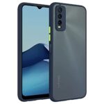Translucent Hybrid Back Case Cover for Vivo Y20 | Y20i | Smoked Matte Back | 360 Degree Protection | Protective Hard Case (Blue Bumper)