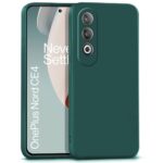 Back Cover for 1+ OnePlus Nord CE 4 5G | Ultra Slim Soft Rubberised Case | Inner Velvet Fabric Lining | Matte Silicone Flexible Mobile Case | Camera Protection - Green