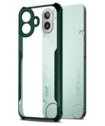 kelpuj Shock Proof Clear Protective Back Case for Nothing CMF Phone 1 - AirEDGE Technology | 360 Degree Camera Protection | Transparent Hybrid Back Case Mobile Cover - Green