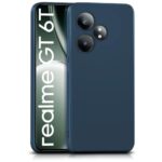 Back Cover for Realme GT 6T 5G | Realme GT 6 | Ultra Slim Soft Rubberised Case | Inner Velvet Fabric Lining | Matte Silicone Flexible Mobile Case | Camera Protection - Blue