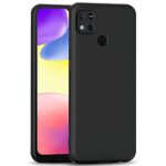 Protective Sleek Back Case Cover for Redmi 9 | Redmi 9 Activ | Poco C31 (Flexible | Silicone | Shock Proof, Anti Slip, Soft Rubberised | Pitch Black)