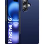 Slim Frameless Back Cover for iPhone 16 | Ultra Thin Lightweight Design & Camera Protection | Soft Matte Silicone Flexible Mobile Case (Blue)