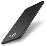 Soft 360 Degree All Sides Protection with Anti Dust Plugs Shockproof Slim Silicone Back Case Cover for Samsung Galaxy J7 Max - Pitch Black