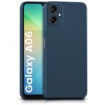 kelpuj Back Cover for Samsung Galaxy A06 | Ultra Slim Soft Rubberised Case | Inner Velvet Fabric Lining | Matte Silicone Flexible Mobile Case | Camera Protection - Blue