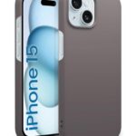 Slim Frameless Back Cover for iPhone 15 | Ultra Thin Lightweight Design & Camera Protection | Soft Matte Silicone Flexible Mobile Case (Grey)