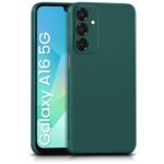 Back Cover for Samsung Galaxy A16 5G | Ultra Slim Soft Rubberised Case | Inner Velvet Fabric Lining | Matte Silicone Flexible Mobile Case | Camera Protection - Green