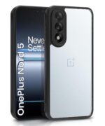 Shockproof Hybrid Back Cover for 1+ OnePlus Nord 5 | Hard Slim fit Back Case | PC & TPU | Clear Transparent Case Black