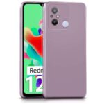 Back Cover for Xiaomi Redmi 12C | Poco C55 | Ultra Slim Soft Rubberised Case | Inner Velvet Fabric Lining | Matte Silicone Flexible Mobile Case | Camera Protection - Lilac