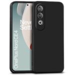 kelpuj Back Cover for 1+ OnePlus Nord CE 4 5G | Ultra Slim Soft Rubberised Case | Inner Velvet Fabric Lining | Matte Silicone Flexible Mobile Case | Camera Protection - Black