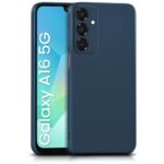 Back Cover for Samsung Galaxy A16 5G | Ultra Slim Soft Rubberised Case | Inner Velvet Fabric Lining | Matte Silicone Flexible Mobile Case | Camera Protection - Blue