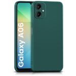 Back Cover for Samsung Galaxy A06 | Ultra Slim Soft Rubberised Case | Inner Velvet Fabric Lining | Matte Silicone Flexible Mobile Case | Camera Protection - Green