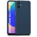 Back Cover for Samsung Galaxy M06 5G | Galaxy F06 5G | Ultra Slim Soft Rubberised Case | Inner Velvet Fabric Lining | Matte Silicone Flexible Mobile Case | Camera Protection (Blue)