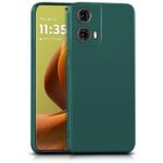Back Cover for Motorola Moto G85 5G | Ultra Slim Soft Rubberised Case | Inner Velvet Fabric Lining | Matte Silicone Flexible Mobile Case | Camera Protection - Green