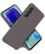 Slim Frameless Back Cover for Samsung Galaxy M55 5G | Galaxy F55 5G | Ultra Thin Lightweight Design & Camera Protection | Soft Matte Silicone Flexible Mobile Case (Grey) - Image 5