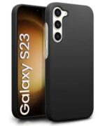 Slim Frameless Back Cover for Samsung Galaxy S23 5G | Ultra Thin Lightweight Design & Camera Protection | Soft Matte Silicone Flexible Mobile Case (Black)