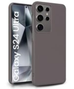 Slim Frameless Back Cover for Samsung Galaxy S24 Ultra 5G | Ultra Thin Lightweight Design & Camera Protection | Soft Matte Silicone Flexible Mobile Case (Grey)