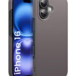 Slim Frameless Back Cover for iPhone 16 | Ultra Thin Lightweight Design & Camera Protection | Soft Matte Silicone Flexible Mobile Case (Grey)