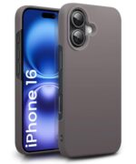 Slim Frameless Back Cover for iPhone 16 | Ultra Thin Lightweight Design & Camera Protection | Soft Matte Silicone Flexible Mobile Case (Grey)