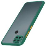Poly Carbonate Translucent Smoked Matte Back 360 Degree Protection Hybrid Protective Hard Back Cover for Realme Narzo 30A, 20, Realme C25s, C25, C12 (Green Bumper)