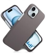 Slim Frameless Back Cover for iPhone 15 | Ultra Thin Lightweight Design & Camera Protection | Soft Matte Silicone Flexible Mobile Case (Grey) - Image 5