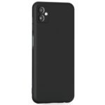Slim Ultra Soft Rubberised Matte Silicone Flexible Camera Protection Back Case Cover with Inner Velvet Fabric Lining for Samsung Galaxy M13 5G- Black - Image 4