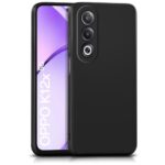 Back Cover for Oppo K12x 5G | Ultra Slim Soft Rubberised Case | Inner Velvet Fabric Lining | Matte Silicone Flexible Mobile Case | Camera Protection - Black