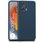 Back Cover for Motorola Moto Edge 50 Fusion 5G | Moto G96 5G Fusion Ultra Slim Soft Case | Inner Velvet Fabric Lining | Matte Silicone Flexible Mobile Case | Camera Protection - Blue