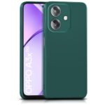 Back Cover for Oppo A3x 5G | A3x 4G | A3 5G | Ultra Slim Soft Rubberised Case | Inner Velvet Fabric Lining | Matte Silicone Flexible Mobile Case | Camera Protection - Green